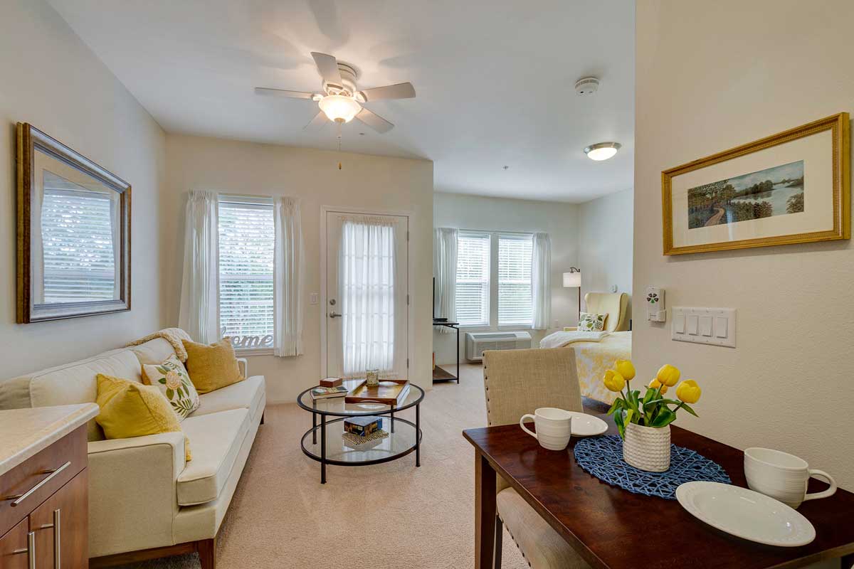 A living room in a Chesterfield Heights apartment