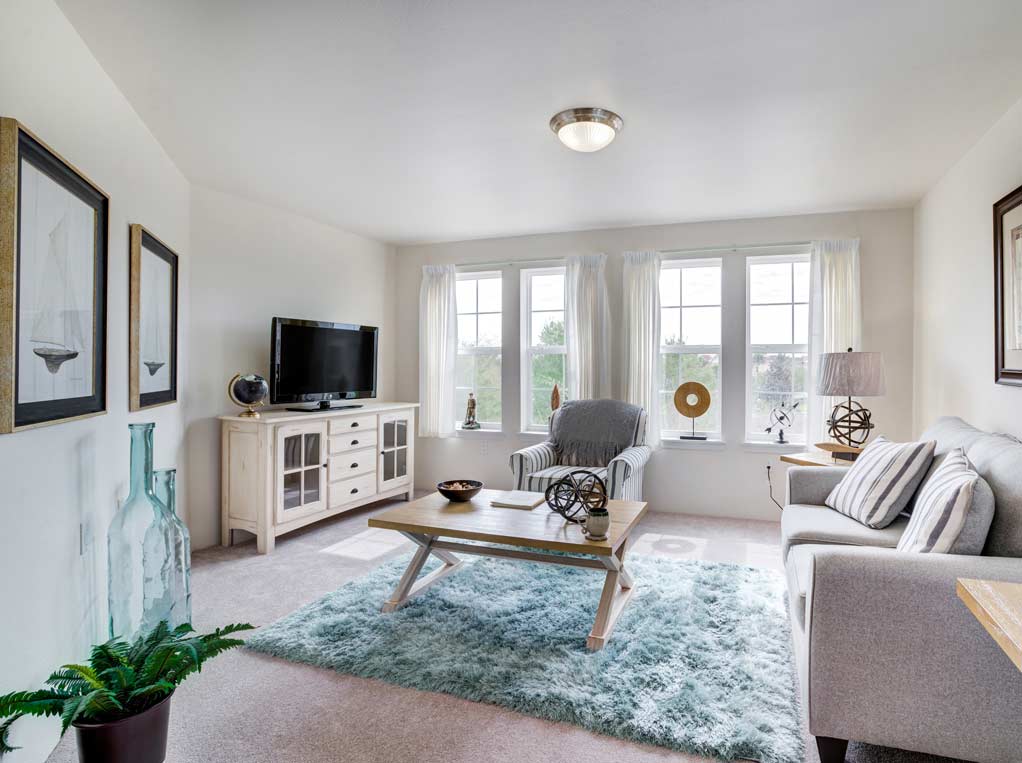 A living room in a Chesterfield Heights apartment