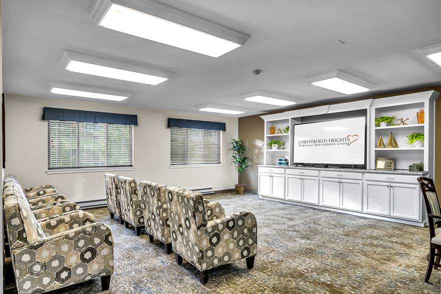 The TV lounge at Chesterfield Heights