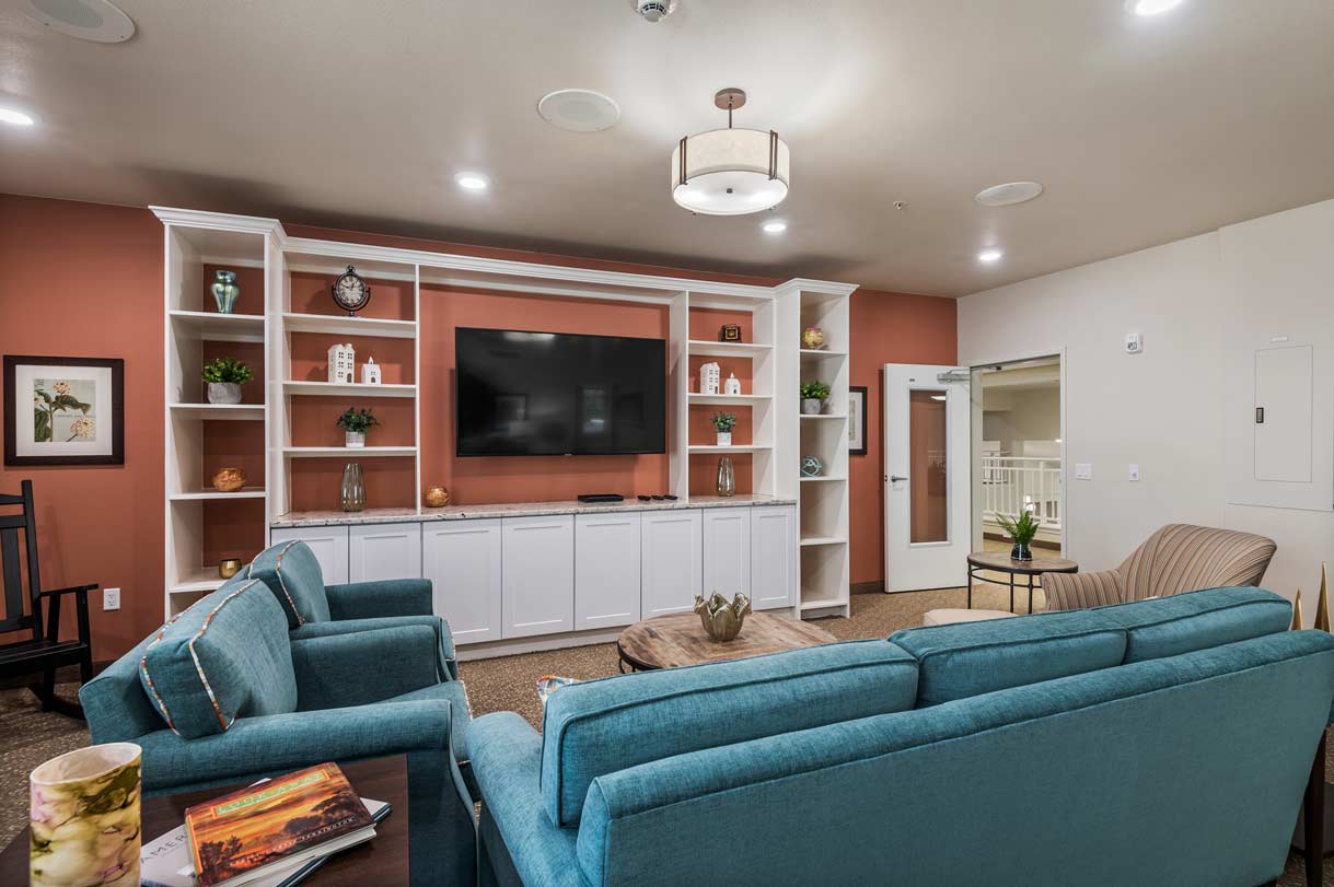 The TV lounge at Chesterfield Heights