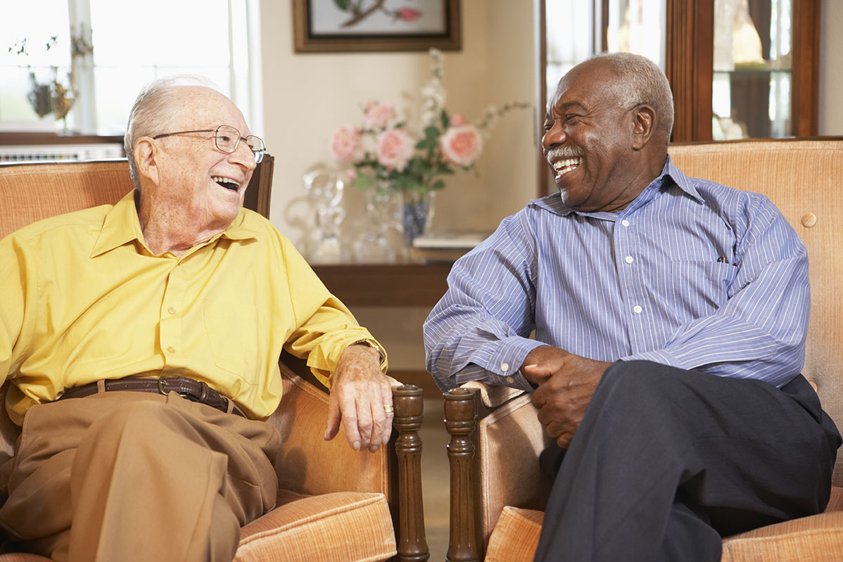 Residents laughing together at Chesterfield Heights